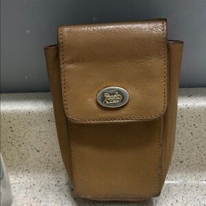 Vintage Celine Leather Snap Tan Small Wallet/Phone Case